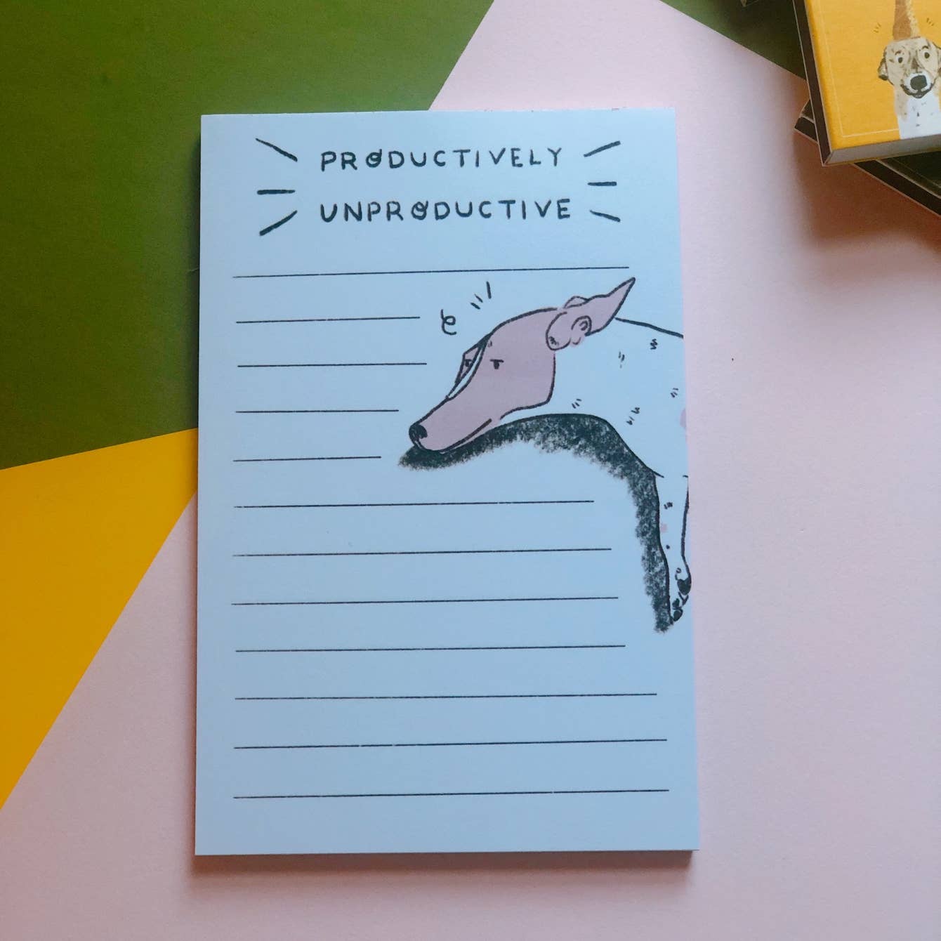 Productively UNproductive dog to do list notepad