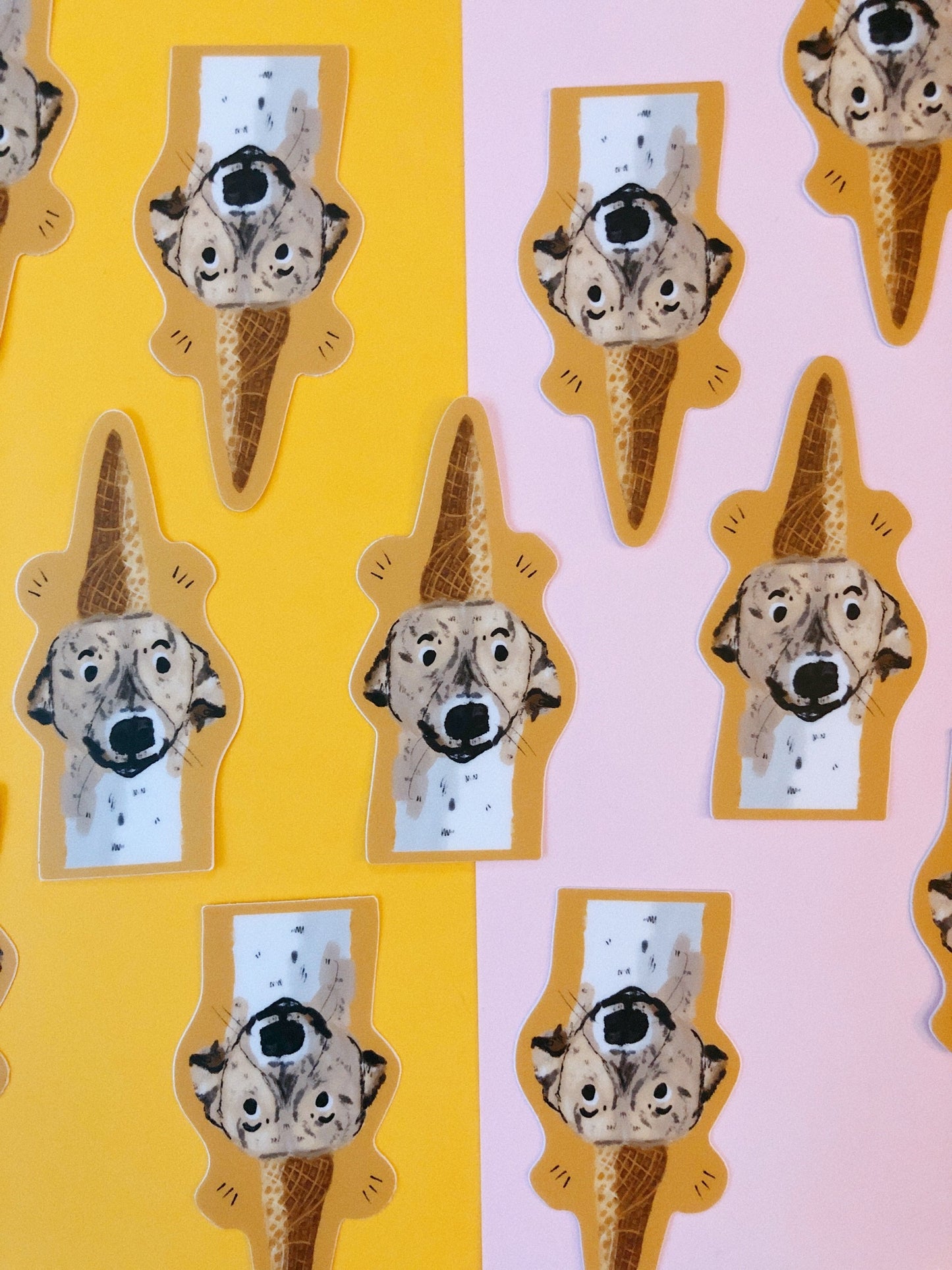 Ice Cream Cone Party Hat Dog Sticker