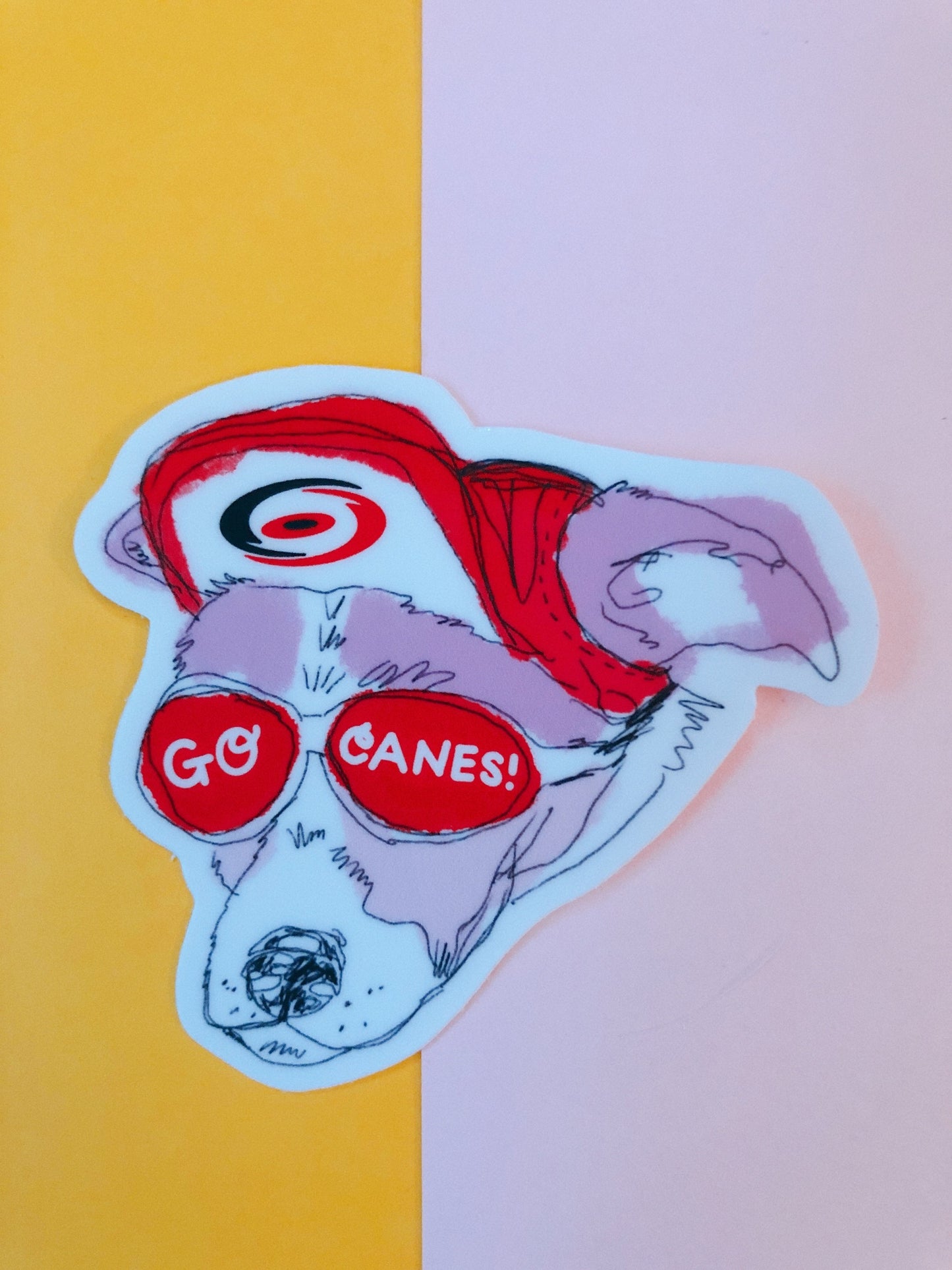 Carolina Hurricanes Cute Dog Sticker