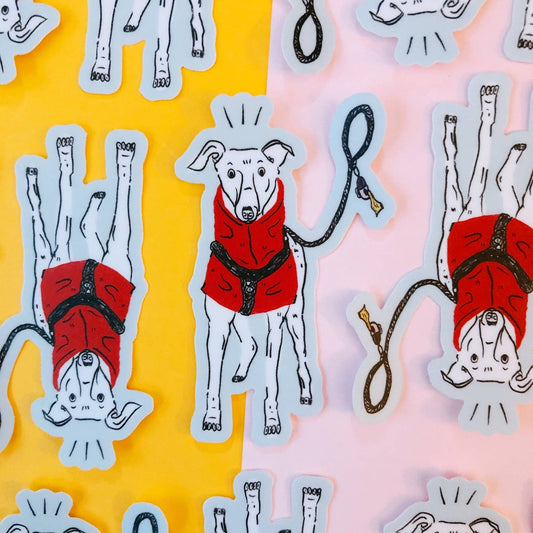 Walkies Dog Greyhound Sticker
