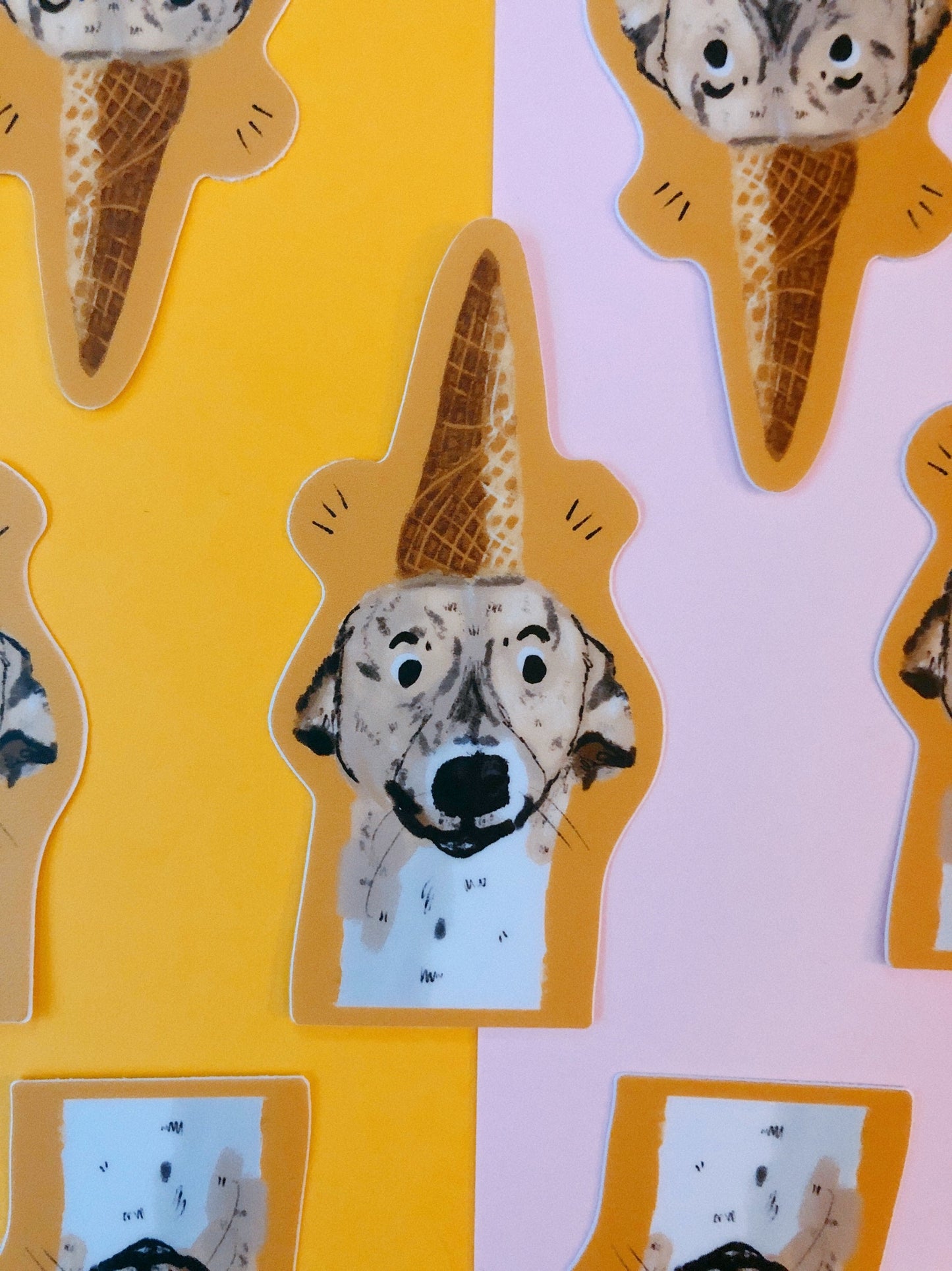 Ice Cream Cone Party Hat Dog Sticker