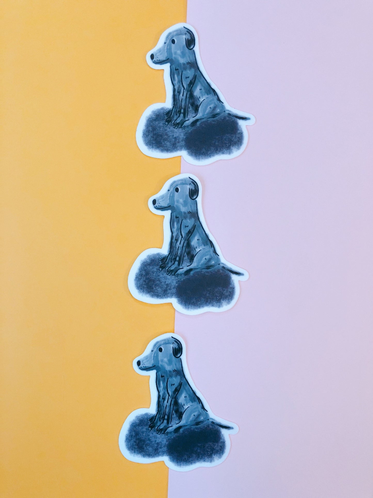 Gray Dog Sticker