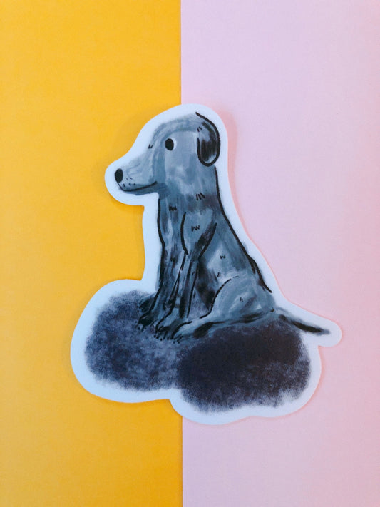 Gray Dog Sticker